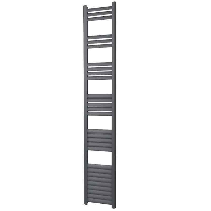 Towelrads Eton Straight Heated Towel Rail - Anthracite - 1800mm High x 300mm Wide - 136065 - TAP 'N' SHOWER
