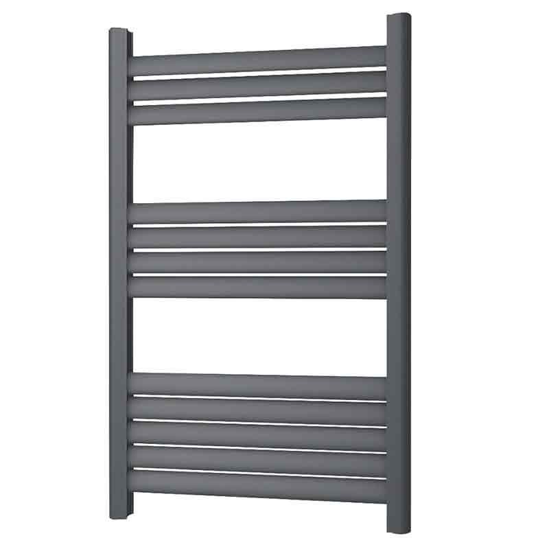 Towelrads Eton Straight Heated Towel Rail 800mm High x 500mm Wide - Anthracite - 136066 - TAP 'N' SHOWER