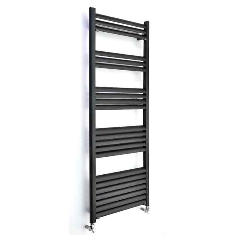 Towelrads Eton Straight Heated Towel Rail 1400mm High x 500mm Wide - Anthracite - 136069 - TAP 'N' SHOWER