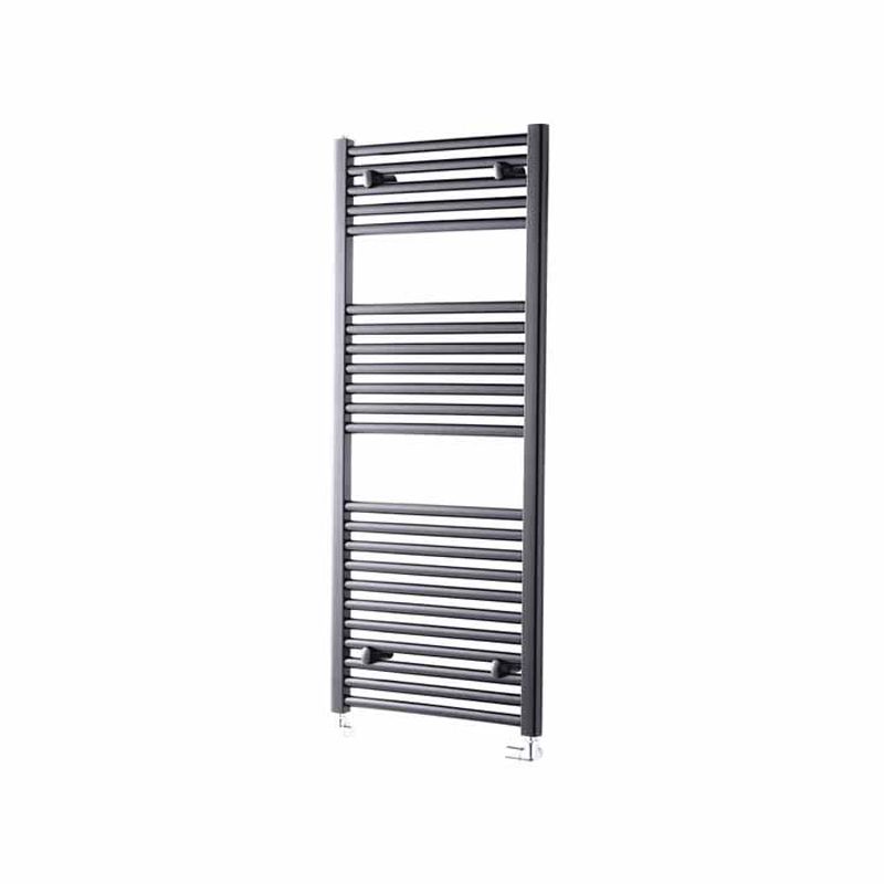 Towelrads Pisa Straight Heated Towel Rail 1200mm High x 400mm Wide - Anthracite - 150004 - TAP 'N' SHOWER