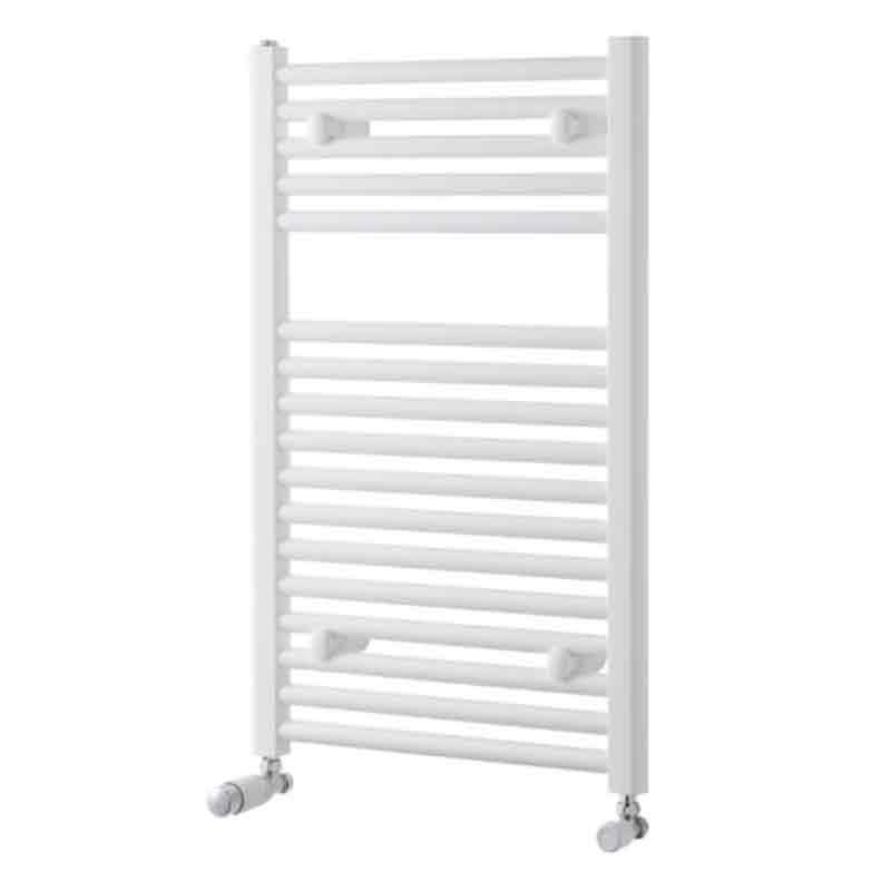 Towelrads Pisa Straight Heated Towel Rail 800mm High x 450mm Wide - White - 160002 - TAP 'N' SHOWER