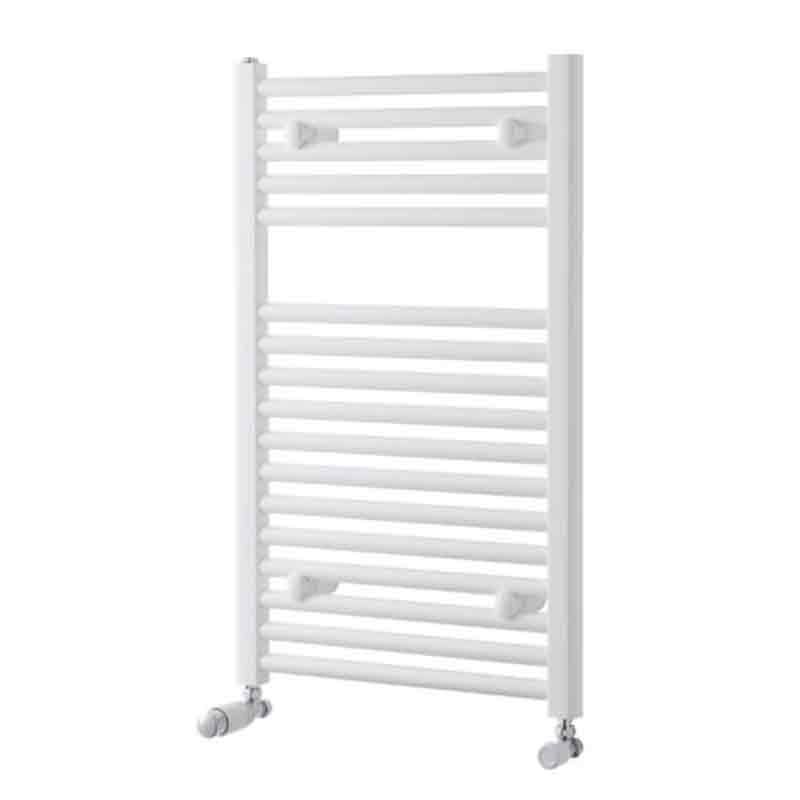 Towelrads Pisa Straight Heated Towel Rail 800mm High x 500mm Wide - White - 160003 - TAP 'N' SHOWER