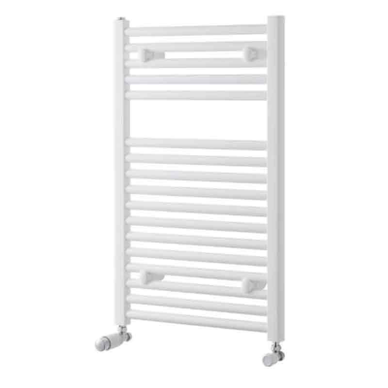 Towelrads Pisa Straight Heated Towel Rail 800mm High x 600mm Wide - White - 160004 - TAP 'N' SHOWER