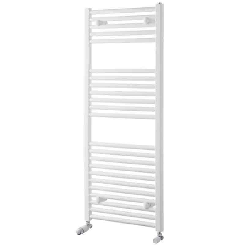 Towelrads Pisa Straight Heated Towel Rail 1200mm High x 400mm Wide - White - 160005 - TAP 'N' SHOWER