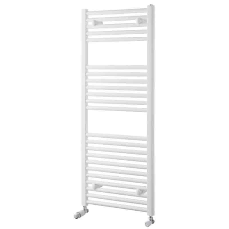 Towelrads Pisa Straight Heated Towel Rail 1200mm High x 450mm Wide - White - 160006 - TAP 'N' SHOWER