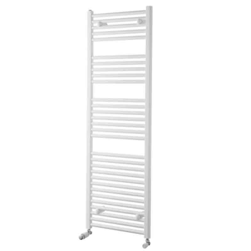 Towelrads Pisa Straight Heated Towel Rail 1500mm High x450mm Wide - White - 160010 - TAP 'N' SHOWER