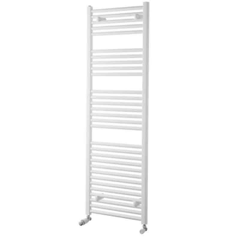 Towelrads Pisa Straight Heated Towel Rail 1500mm High x500mm Wide - White - 160011 - TAP 'N' SHOWER