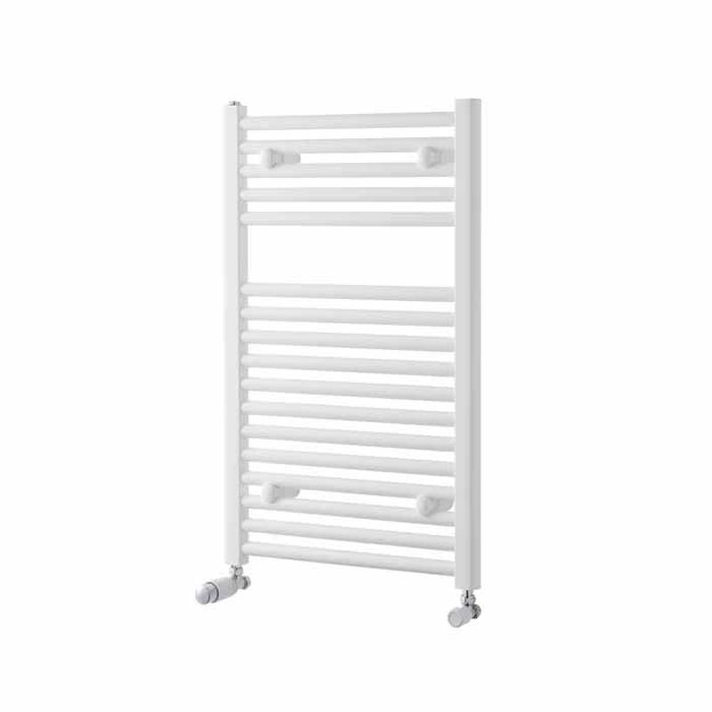 Towelrads Pisa Curved Heated Towel Rail 800mm High x 400mm Wide - White - 160017 - TAP 'N' SHOWER