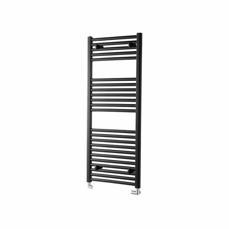 Towelrads Pisa Straight Heated Towel Rail 1200mm High x 400mm Wide - Black - 170004 - TAP 'N' SHOWER