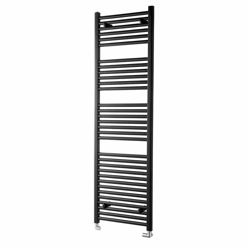Towelrads Pisa Straight Heated Towel Rail 1600mm High x 600mm Wide - Black - 170009 - TAP 'N' SHOWER