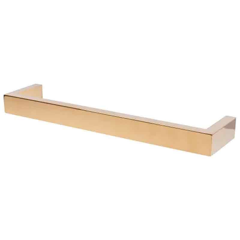 Towelrads Elcot Electric Square Closed Ended Towel Rail - 40mm High x450mm Wide - Polished Brass - 488104 - TAP 'N' SHOWER