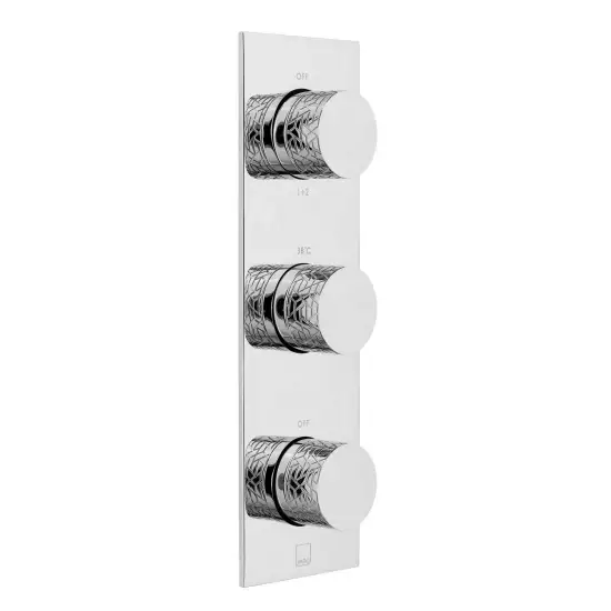 Vado Omika 3 Outlet 3 Handle Thermostatic Valve With All - flow Function - Chrome - TAB - 1283 - OMI - CP - TAP 'N' SHOWER