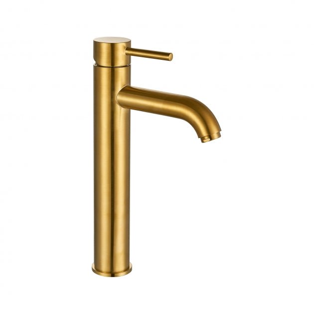 Kartell Ottone Hi - Rise Mono Basin Mixer Tap - Brushed Brass - TAP143OT - TAP 'N' SHOWER
