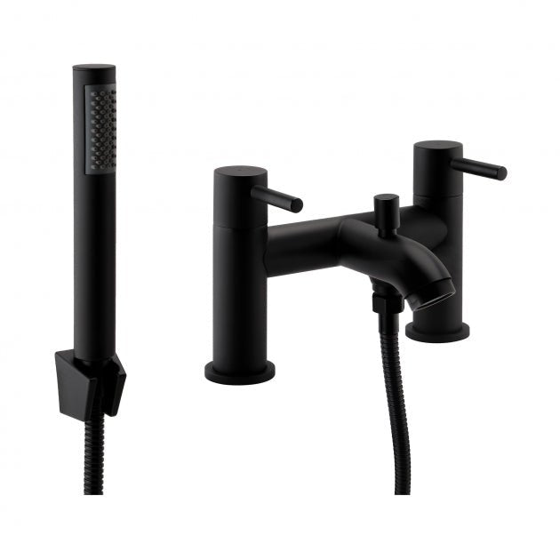 Kartell Nero Round Bath Shower Mixer Tap - Matt Black - TAP152NR - TAP 'N' SHOWER