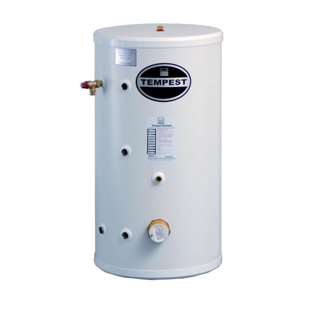 Telford Tempest Stainless Steel 400 Litre Indirect Unvented Hot Water Cylinder - White - TSMI400 - TAP 'N' SHOWER