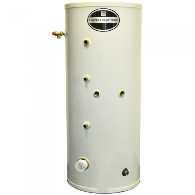 Telford Tempest Stainless Steel 1800mm x 554mm Heat Pump Indirect Unvented Hot Water Cylinder - 250 Litre - White - TSMI250/HP - TAP 'N' SHOWER