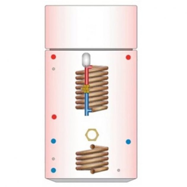 Telford Tristar Thermal Store 1800mm x 500mm Solar Thermal Coil Vented Combination Copper Cylinder - 250 Litre - Blue - TSC250/2015 - TAP 'N' SHOWER