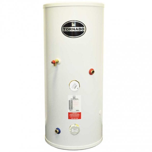 Telford Tornado 3.0 Direct Unvented 1260mm x 580mm Stainless Steel Hot Water Cylinder - 150 Litre - White - T2SD150/3.0