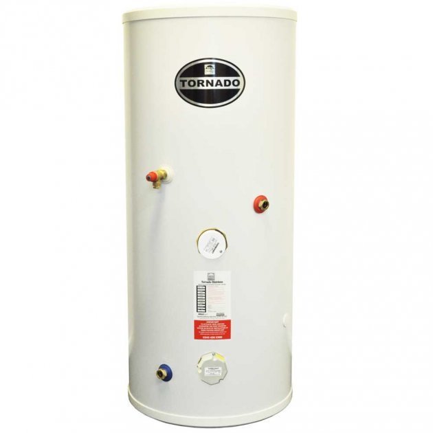 Telford Tornado 3.0 Direct Unvented 1260mm x 580mm Stainless Steel Hot Water Cylinder - 150 Litre - White - T2SD150/3.0 - TAP 'N' SHOWER
