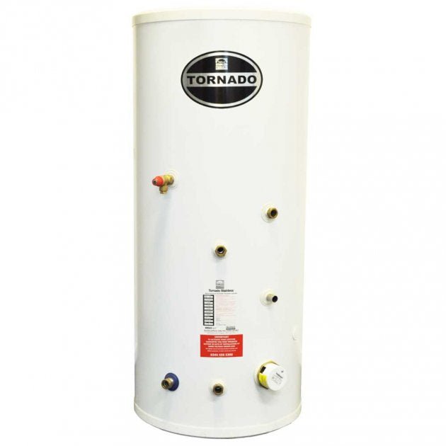 Telford Tornado 3.0 Indirect Unvented 2050mm x 580mm Stainless Steel Hot Water Cylinder - 300 Litre - White - T2SI300/3.0 - TAP 'N' SHOWER