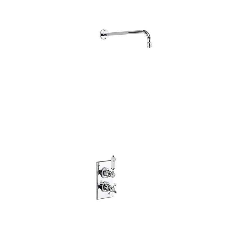 Burlington Trent Concealed Chrome Thermostatic Shower Valve & Shower Arm - TF1S - TAP 'N' SHOWER