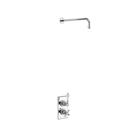 Burlington Trent Concealed Chrome Thermostatic Shower Valve & Shower Arm - TF1S - TAP 'N' SHOWER