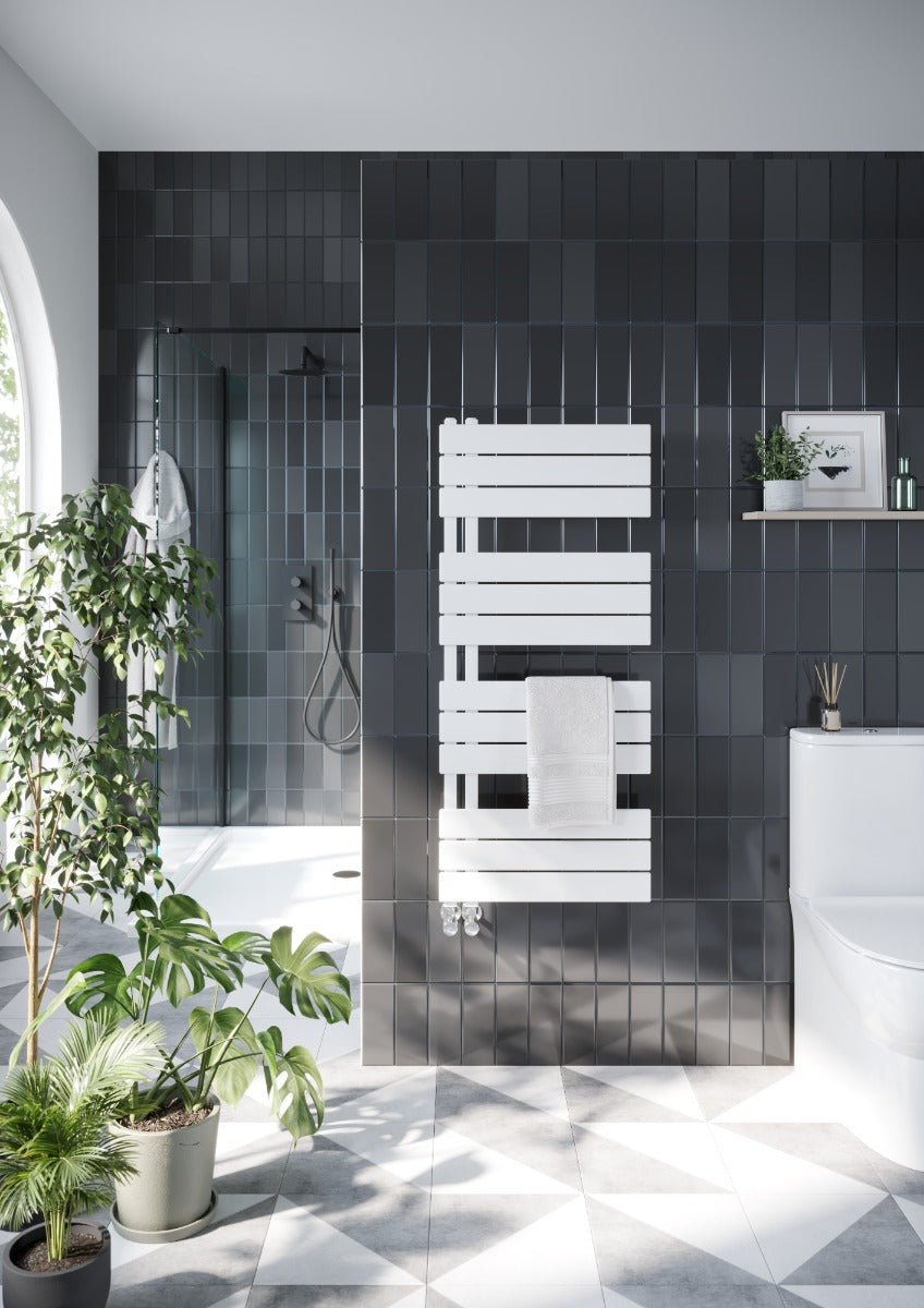 Scudo Thames Towel Radiator 800 x 500mm - Matt White - THAM800 - 500 - W - TAP 'N' SHOWER