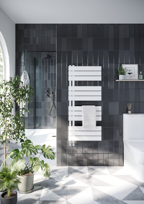 Scudo Thames Towel Radiator 800 x 600mm - Matt White - THAM800 - 600 - W - TAP 'N' SHOWER