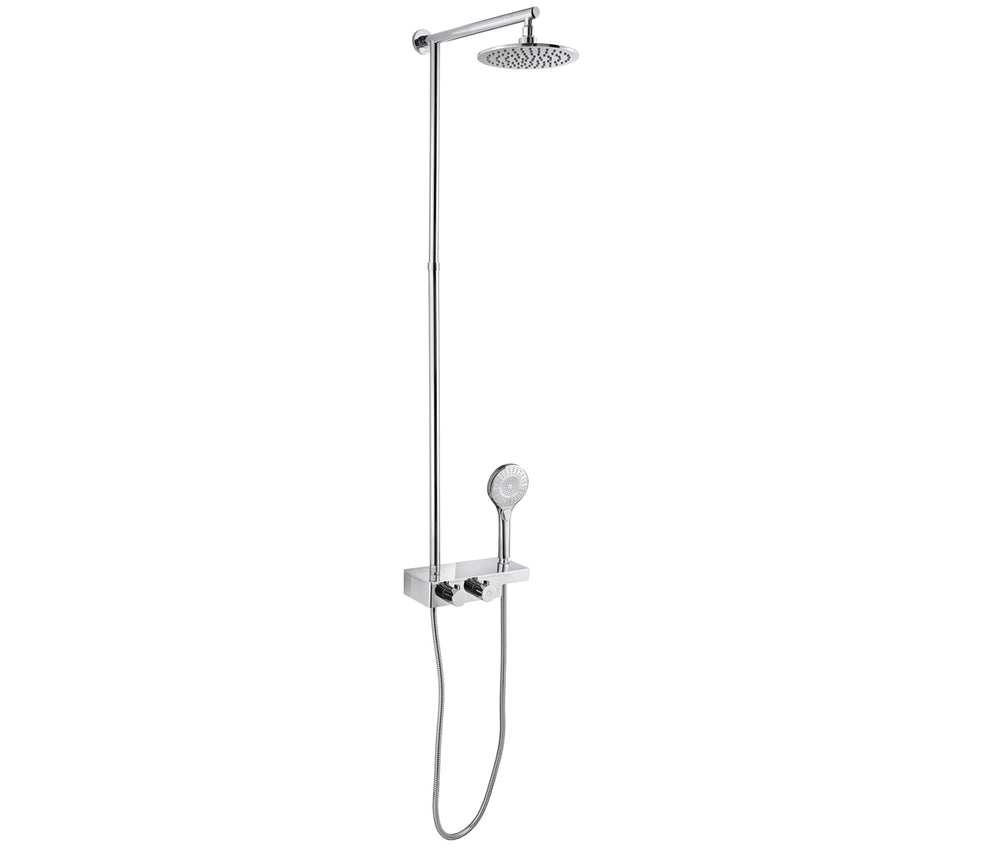 JTP Thermostatic Rail With Overhead /and Multifunction Hand Shower - Chrome - ED189