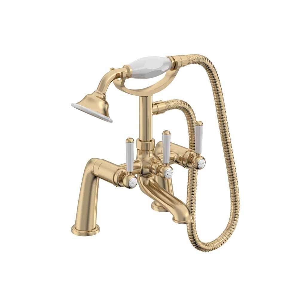 Tavistock Lansdown Bath Shower Mixer - Brushed Brass - TLD4204 - TAP 'N' SHOWER