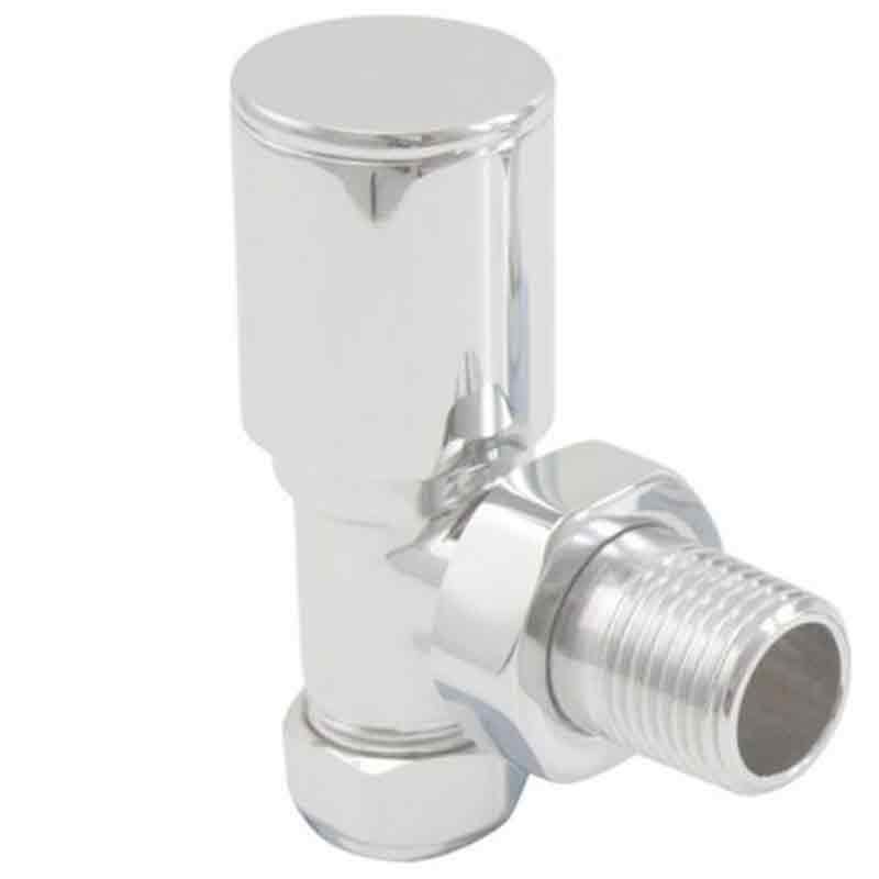 Towelrads Round Angled Manual Radiator Valve - Chrome - 121001 - TAP 'N' SHOWER