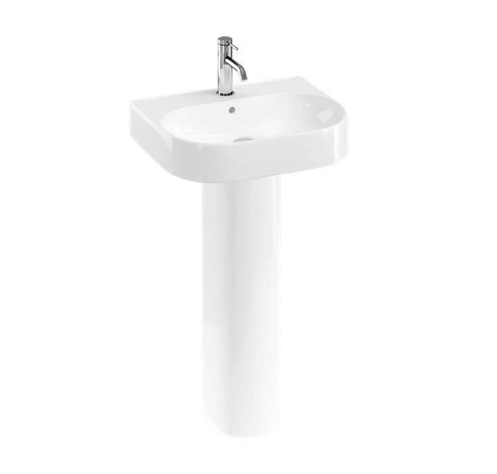 Britton Trim 1 Tap Hole Basin 500mm - White Gloss - TRIM.005 - TAP 'N' SHOWER