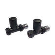 Scudo Radiator Valve Straight 15mm (Pair) - Black - TRV004 - TAP 'N' SHOWER