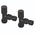 Scudo Radiator Valve Angled 15mm (Pair) - Black - TRV005 - TAP 'N' SHOWER