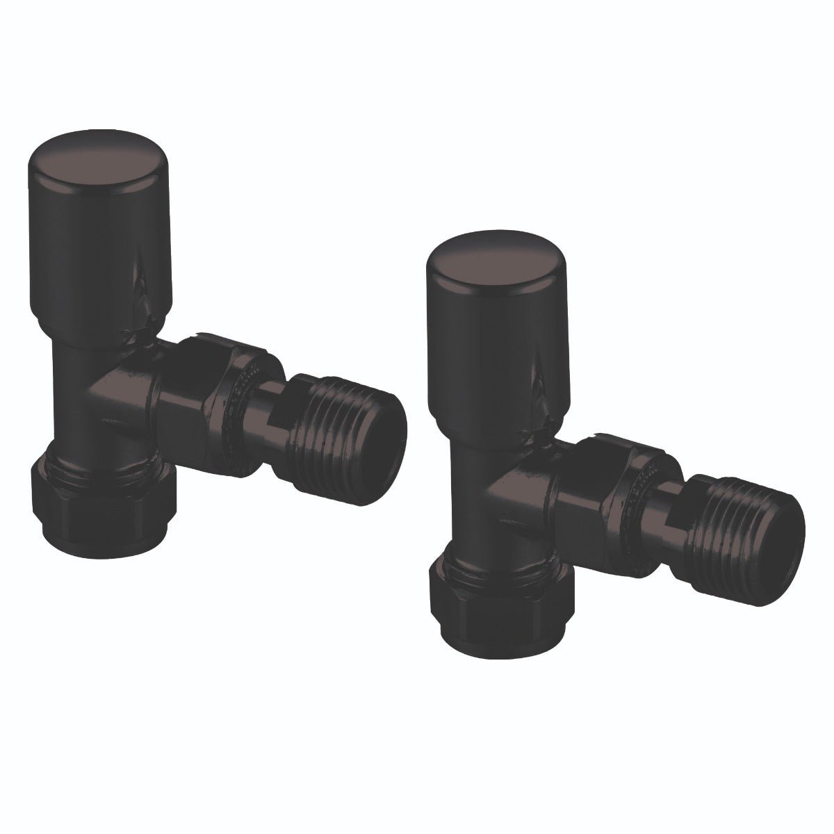 Scudo Radiator Valve Angled 15mm (Pair) - Black - TRV005 - TAP 'N' SHOWER
