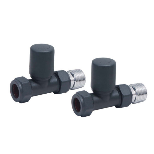 Scudo Radiator Valve Angled 15mm - Carbon Anthracite - TRV012 - TAP 'N' SHOWER