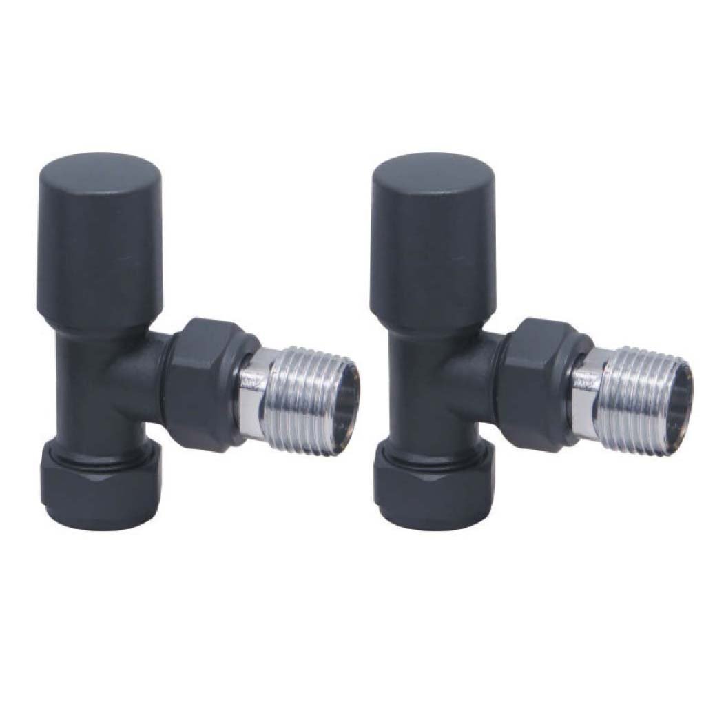 Scudo Designer Radiator Valve Straight 15mm - Carbon Anthracite - TRV013 - TAP 'N' SHOWER