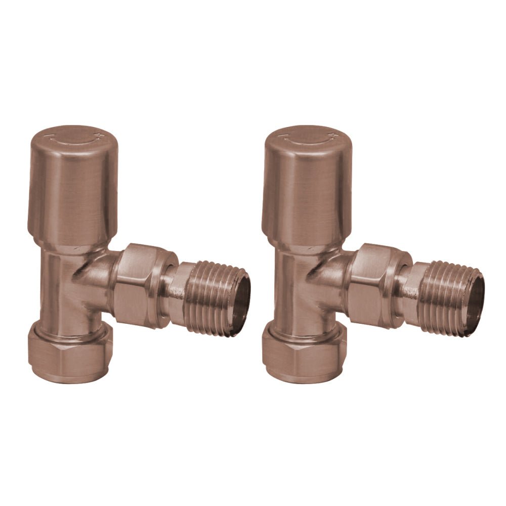 Scudo Radiator Valve Angled 15mm - Brushed Bronze - TRV014 - TAP 'N' SHOWER