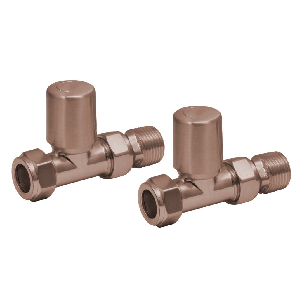Scudo Radiator Valve Straight 15mm - Brushed Bronze - TRV015 - TAP 'N' SHOWER