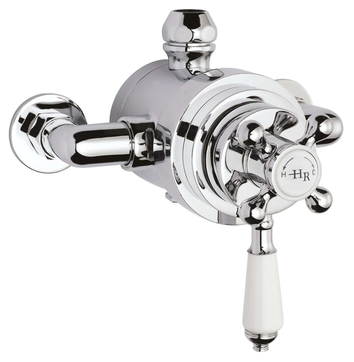 Hudson Reed Topaz modern exposed dual handle shower valve in chrome with thermostatic control and brass construction