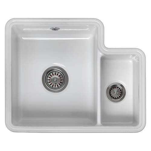 Reginox Ceramic Tuscany 1.5 Bowl Kitchen Sink - Main Bowl Left - TUSCANY - TAP 'N' SHOWER