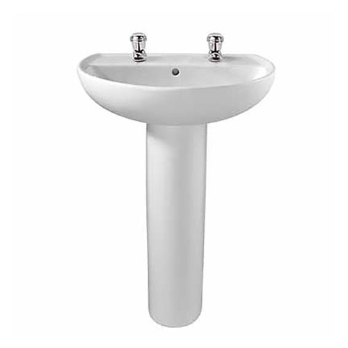 Twyford Alcona 2 Tap Washbasin 550×420 - AR4212WH - TAP 'N' SHOWER
