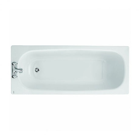 Twyford Celtic Bath 2 Tap Plain No Grips with Legs 1600×700 - White - BS1202WH - TAP 'N' SHOWER
