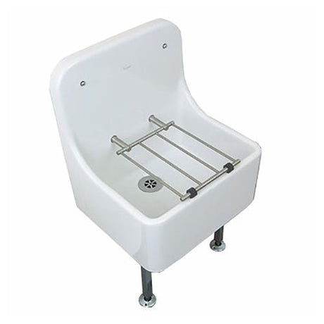 Twyford High Back Cleaner Sink 470×405 with Grating - White - FC1044WH - TAP 'N' SHOWER