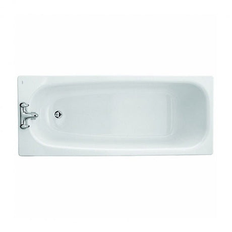 Twyford Neptune Bath 2 Tap Slip Resist No Grips 1700×700 - White - NE9592WH - TAP 'N' SHOWER