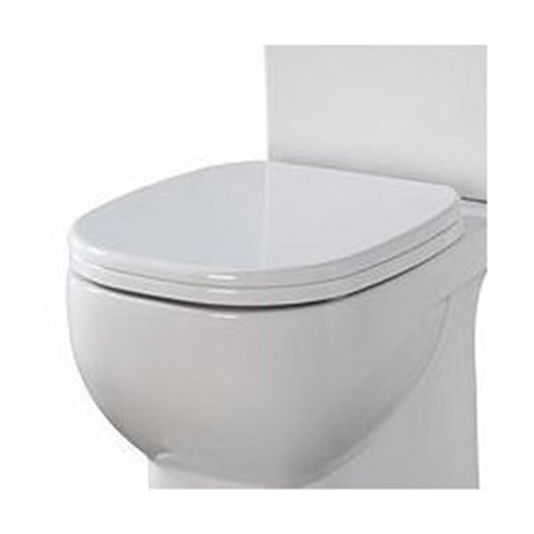 Twyford Quinta Seat and Cover with Top Fix Chrome Hinges - White - QT7861WH - TAP 'N' SHOWER
