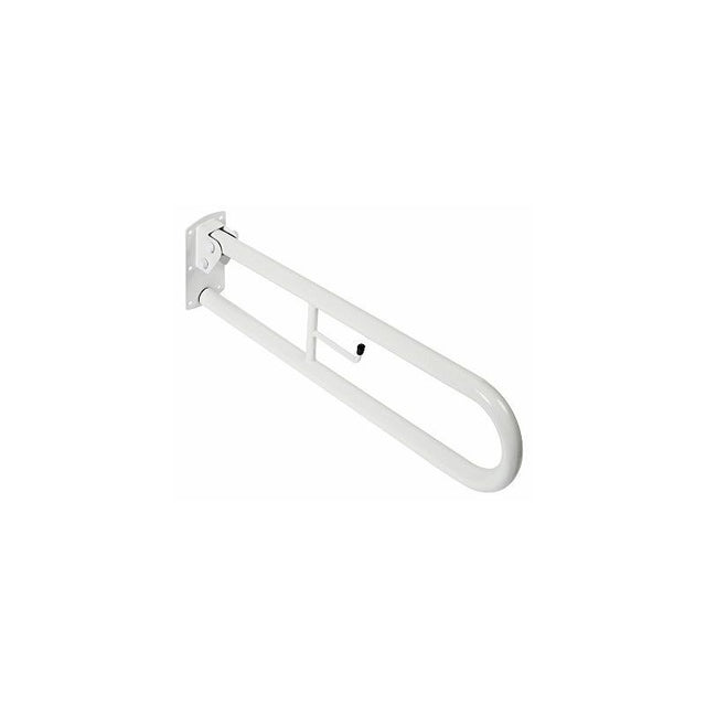 Twyford Doc M Hinged Support Rail with Toilet Roll Holder - White - SR5810WH - TAP 'N' SHOWER