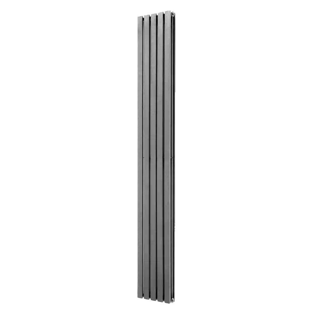 Ultraheat Linear Double Designer Vertical Radiator, 1800mm High x 480mm Wide - Grey Black - LD1809B - TAP 'N' SHOWER