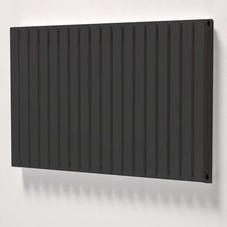 Ultraheat Linear Double Designer Horizontal Radiator, 600mm High x 427mm Wide -  Black - LD608B