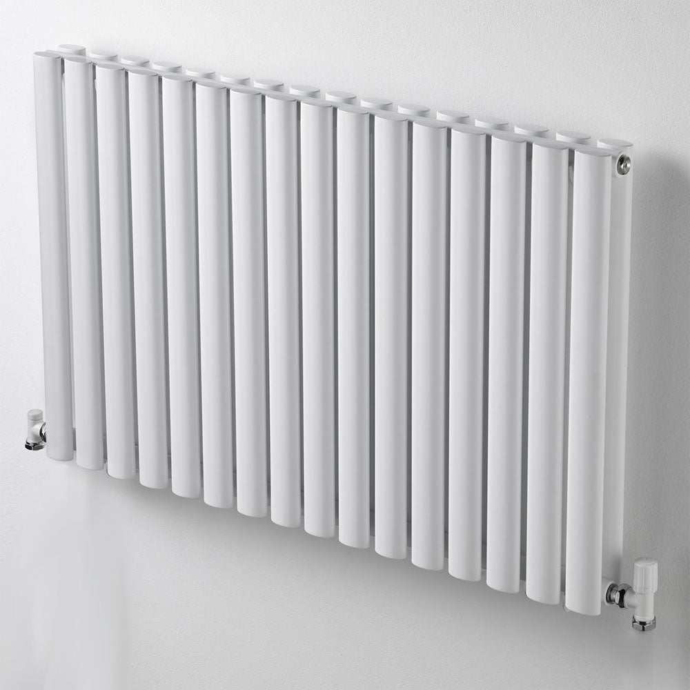 Ultraheat Sofi Double Designer Horizontal Radiator, 600mm High x 593mm Wide - White - SD610W - TAP 'N' SHOWER
